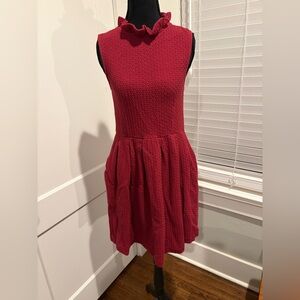 Ganni Textured Red Mini Dress
